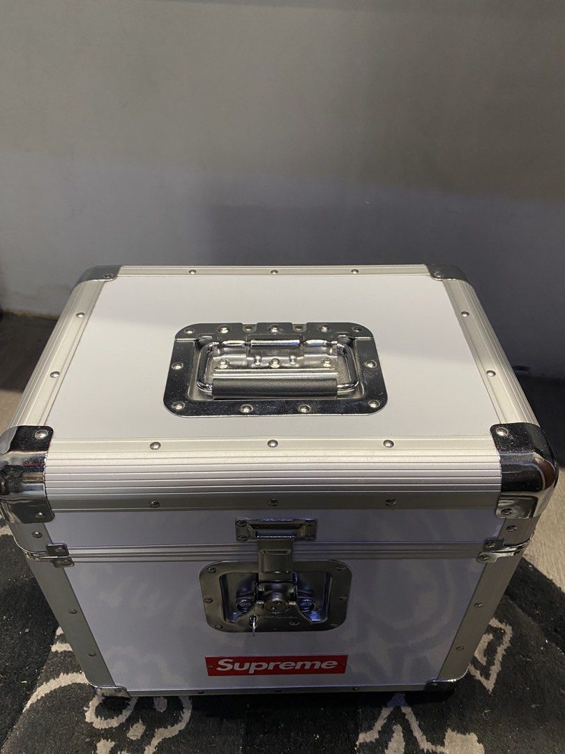 Supreme Odyssey Record Case (Category: Storage Boxes & Baskets) located in Pateros City. Submitted by thrift.kaholic (Listing ID 1457328098, Image 2). Description: Dimensions: 14.25” x 10.75” x 14.25 Capacity: Holds up to 70 standard 12-inch vinyl LP records..