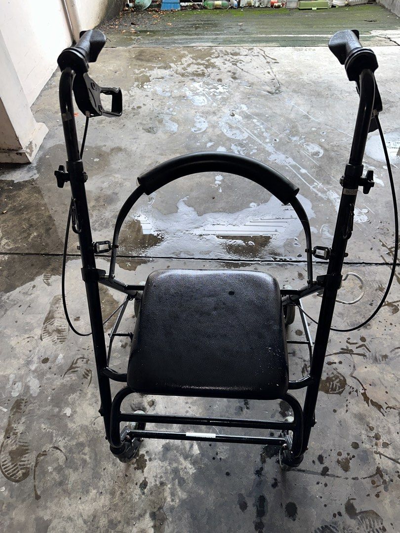 SURRMED Rollator Foldable 4-Wheel Mobility Walker (Category: Wheelchairs) located in Paranaque City. Submitted by syntaxcode (Listing ID 1457147262, Image 3). Description: SURRMED Rollator Foldable 4-Wheel Mobility Walker with Seat & Brakes for Elderly Car Well used 8/10 condition - Used walker with built-in seat - Hand brakes for added safety - Folds for convenient storage - Wheels are intact and functional - Provides excellent mobility assistan