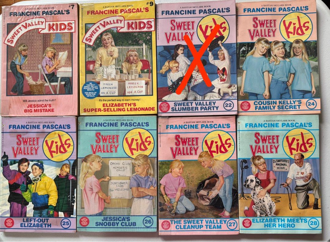 Sweet Valley Kids books (Category: Storybooks) located in Quezon City. Submitted by ckllim (Listing ID 1425654277, Image 2). Description: - selling for ₱120 each - in good condition - have plastic cover - tanned pages due to storage - removed owner’s name in front pages.