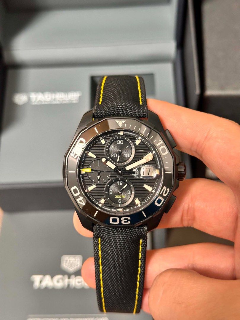 Tag heuer (Category: Luxury Watches) located in San Fernando. Submitted by fityrion (Listing ID 1457201882, Image 2). Description: 2023 TAG HEUER AQUARACER TITANIUM (DISCONTINUED) - Reference: CAY218A.FC6361 - Calibre 16 Automatic Movement - 43mm case size - Titanium Fine-Brushed/Polished Case - Steel and Ceramic Bezel - Folding Clasp - Sand Blasted - 48hrs Powers reserve - 300m Water Resistance - 9.8/10 condition (can pass as new) - Complete Inc