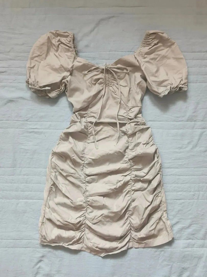 Take All Cute Puff Sleeve Dresses - Various Styles (Category: Dresses) located in Quezon City. Submitted by alluring.avenue (Listing ID 1457216756, Image 2). Description: - Beige ruched dress with puff sleeves - Lilac dress with lace trim and ribbon ties - Purple floral print dress with long puff sleeves - Navy dress with gingham collar and sleeves - All dresses have a charming vintage-inspired feel.