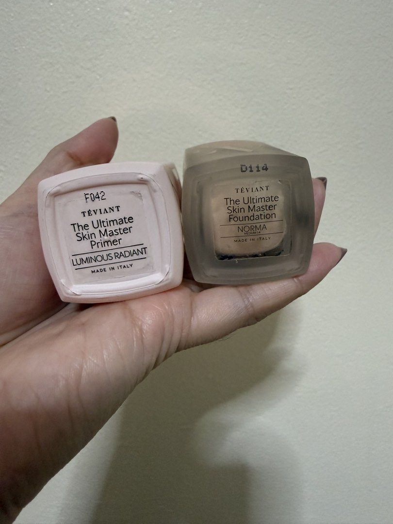 Teviant Skin Master Primer and Foundation (Category: Makeup) located in Mandaluyong City. Submitted by shopatmirabells (Listing ID 1457312659, Image 2). Description: Selling as bundle Purchased last Dec Around 95% used twice /thrice lang RFS: decluttering im mostly WFH.