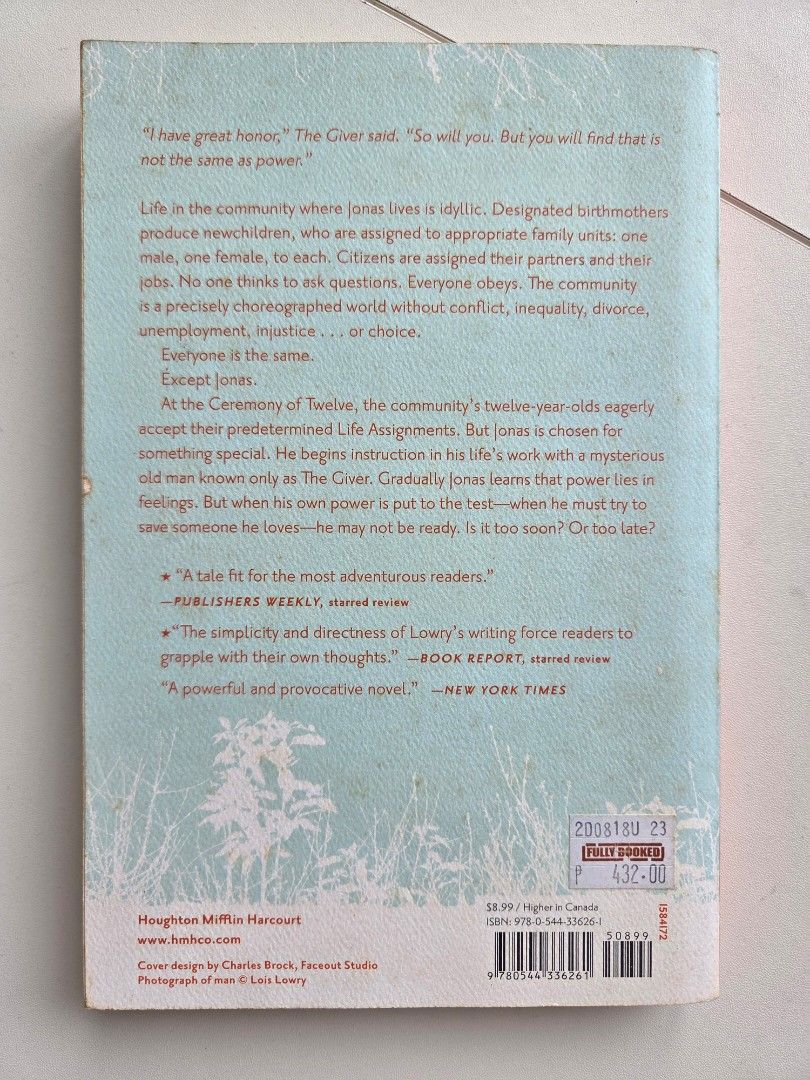 FOR RENT: The Giver by Lois Lowry (Category: Storybooks) located in Manila. Submitted by freestone_f9d682 (Listing ID 1457237613, Image 2). Description: .