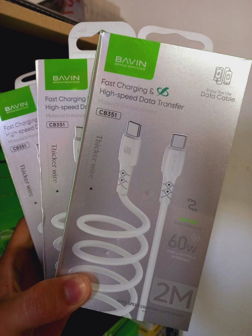 TYPE C TO TYPE C CABLE 2METERS (Category: Chargers & Cables) located in Pasig City. Submitted by gentle_jerico (Listing ID 1457158852, Image 1). Description: Bavin : Type c to Type c Cable -2meters -60watts available, pm to order. 📩.