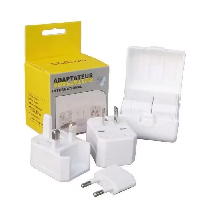 Universal Travel Adapter Multi-Function 4 Converters (Category: Cables & Adaptors) located in Manila. Submitted by iliasjen3082126 (Listing ID 1457259739, Image 1). Description: - Universal travel adapter for worldwide use - Includes 4 interchangeable plug converters: US, AU, EU, UK - Ideal for international travel, studying abroad, and business trips - Compatible with hair dryers, shavers, mobile phones, laptops, music players, cameras, and more
