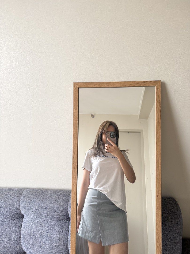 Urban Revivo Mini Skirt (Category: Skirts) located in Manila. Submitted by ej_guyud00 (Listing ID 1436059830, Image 3). Description: 💌 Urban Revivo mini skirt 💌 Color: Grey 💌 Condition: Brand new with tags 💌 Design: Asymmetrical 💌 Original Price: ₱1295 💌 Size: XS 💌 RFS: too small for me huhu.