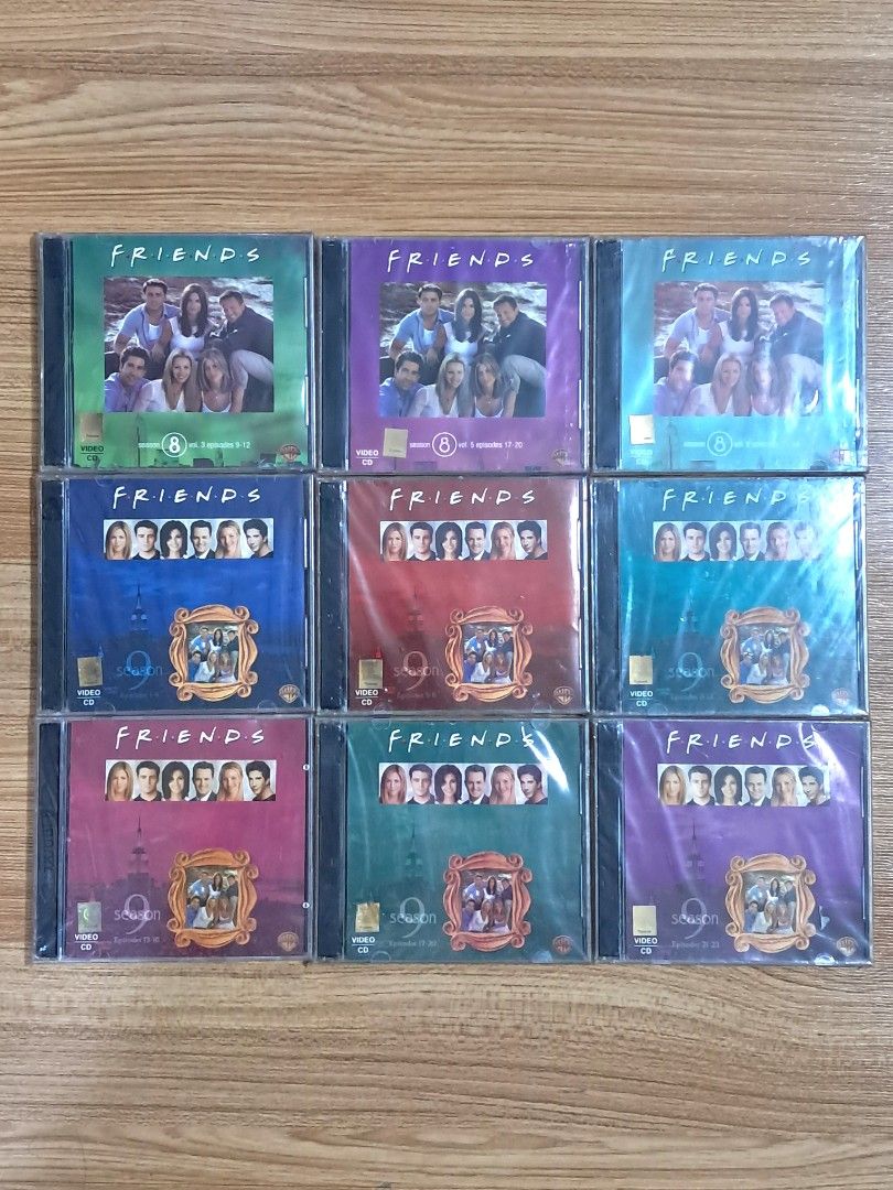 VCD Clearance SALE (3): FRIENDS Set (Category: CDs & DVDs) located in Quezon City. Submitted by affcollection (Listing ID 1457268986, Image 2). Description: All original Video CDs Take ALL 9 pcs for P200 only Total of 36 episodes (18 discs with 2 episodes on each) Mostly brand new/factory sealed, some like new.