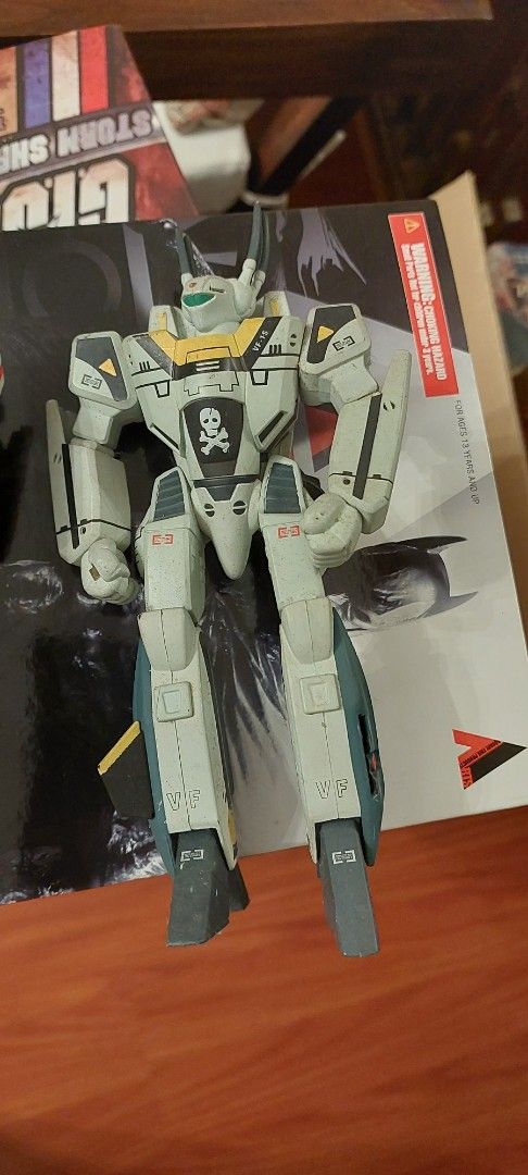 VF-1 Valkyrie Toy Figures (Category: Figurines & Statues) located in Quezon City. Submitted by donald_draper (Listing ID 1457266812, Image 1). Description: - Two (2) VF-1 Valkyrie toy figures - One in Fighter Mode, one in Battroid Mode - Both figures are grey with skull and crossbones decals - Perfect for collectors.
