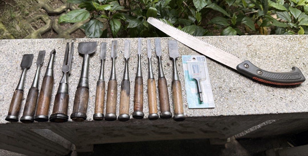 Wood Chisel (Japanese Nomi) (Category: Home Improvement Tools & Accessories) located in Calamba. Submitted by transitory (Listing ID 1457190234, Image 2). Description: For Sale 2 sets of Japanese Nomi (wood chisel) All Japan Made, used but in good condition Set #1 12 pieces freebies: brand new Koyama Metal Industries replacement wood chisel blade tip (15mm) and ARS KL-27 wood saw Most items with Kanji (markings) ₱2,800 Set #2 10 pieces freebies: 