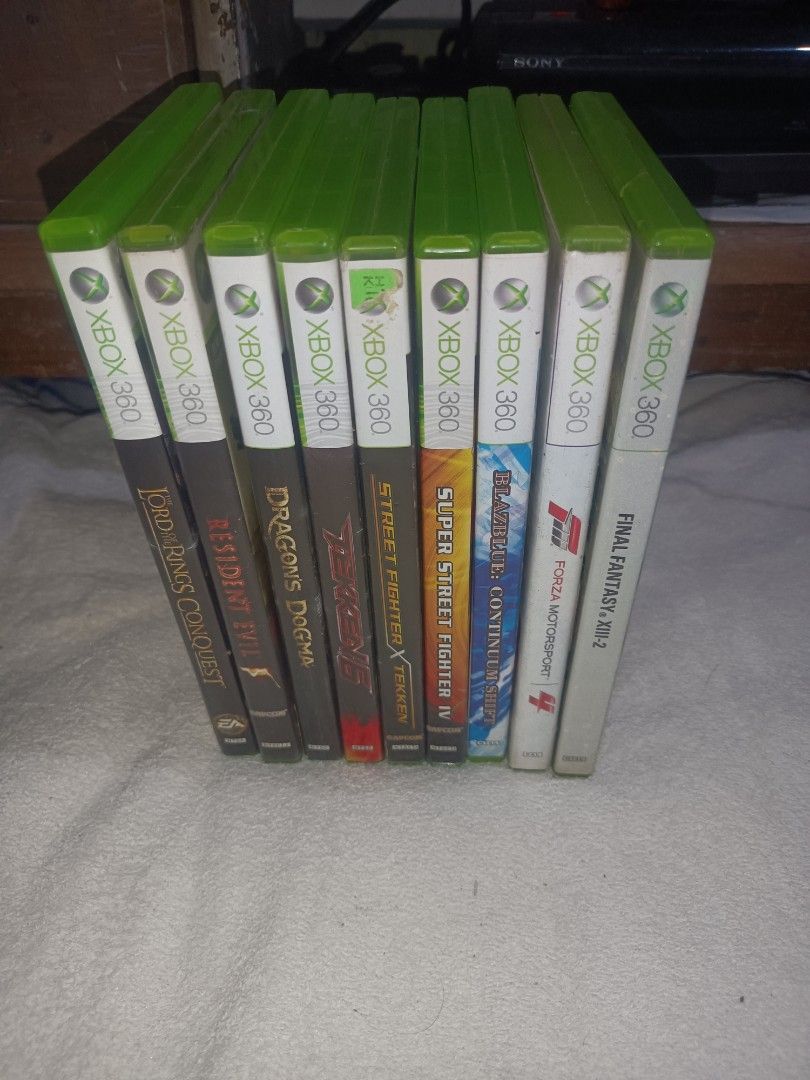 XBOX 360 BUNDLE TAKE ALL 3k (Category: Xbox) located in Antipolo. Submitted by guinevere.asamiya (Listing ID 1457162580, Image 2). Description: PRELOVED ITEMS ALL WORKING Final Fantasy XIII-2 ❌SOLD❌ TEKKEN IS SOLD ALL NTSC ONLY FORZA IS PAL CAN BUY BY PIECE PRICE DEPENDS ON WHAT GAMES.