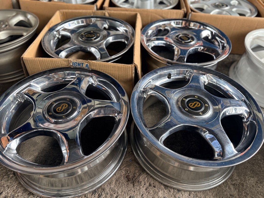 15” Enkei design chrome code PS962 mags 4Holes pcd 100-114 (Category: Mags and Tires) located in Quezon City. Submitted by mindanaotyrehaus (Listing ID 1457493899, Image 3). Description: 4pcs 15” Enkei code PS962 Chrome Used magwheels 4 Holes pcd 100-114 15x6.5 width/ offset 45 good condition, no bengkong, scratch due to usage Sold as set 4pcs for 11,000 mags only *price may change without prior notice *txt or call us to check availability * fix 
