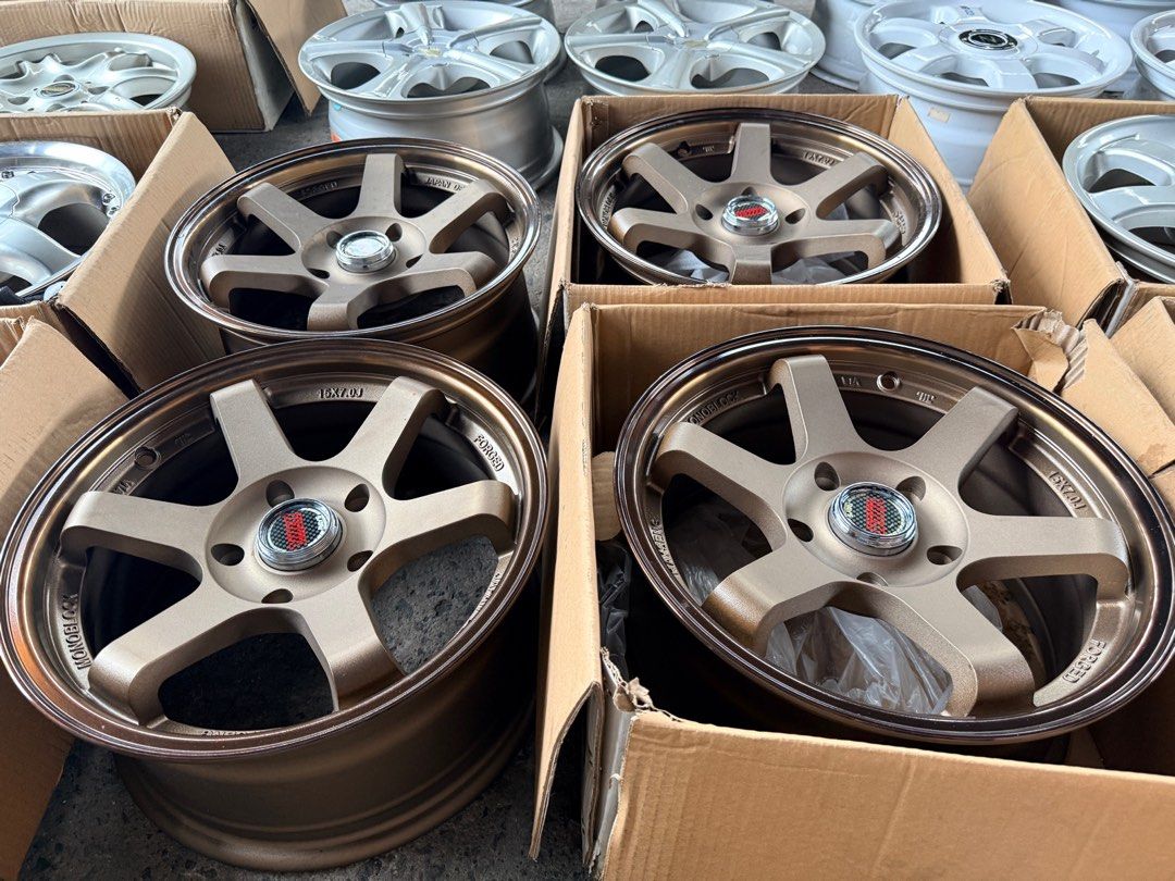 15” TE37 Design code 5875 Bronze mags 5Holes pcd 114 Bnew (Category: Mags and Tires) located in Quezon City. Submitted by mindanaotyrehaus (Listing ID 1457494507, Image 2). Description: 4pcs 15” TE37 Design code 5875 Bronze Bnew magwheels 5 Holes pcd 114 15x7 width/ offset 25 Sold as set 4pcs for 17,000 mags only *price may change without prior notice *txt or call us to check availability * fix price * Cash transaction/ GCash/ Paymaya/BDO /BPI /M