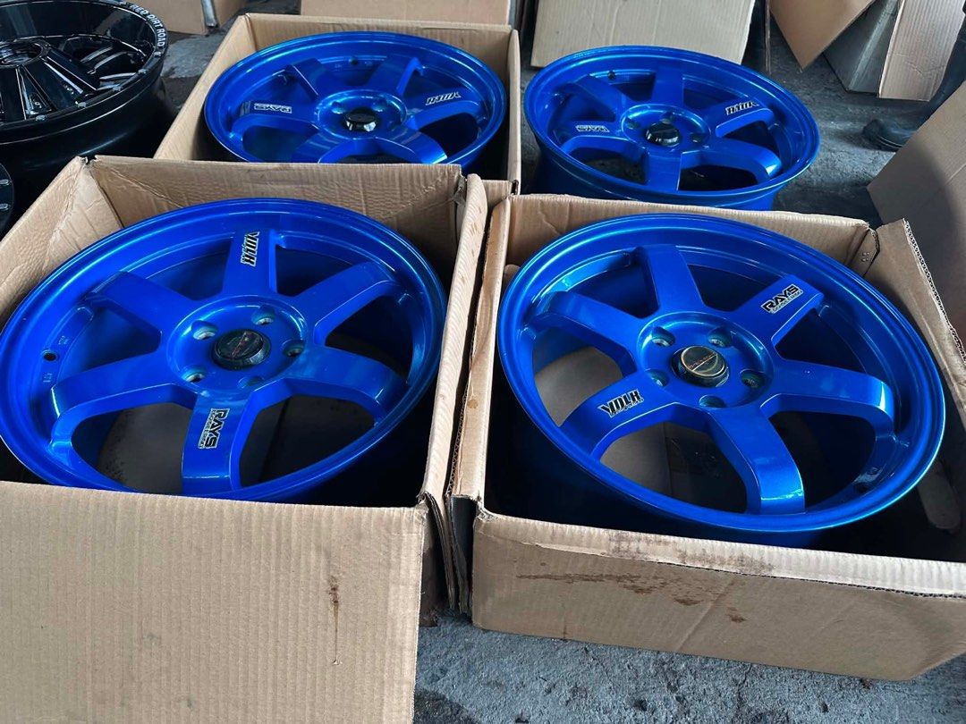17” TE37 design code C96 Blue mags 5Holes pcd 114 Bnew (Category: Mags and Tires) located in Quezon City. Submitted by mindanaotyrehaus (Listing ID 1457482759, Image 2). Description: 4pcs 17” Te37 Mags code C96 5 Holes pcd 114 x8 width/ offset 42 BLue color Sold as set 4pcs for 20,000 pesos Mags only * price may change without prior notice * fix price * Cash transaction/ GCash or BDO Online Transfer only First come first serve Free mounting Free 
