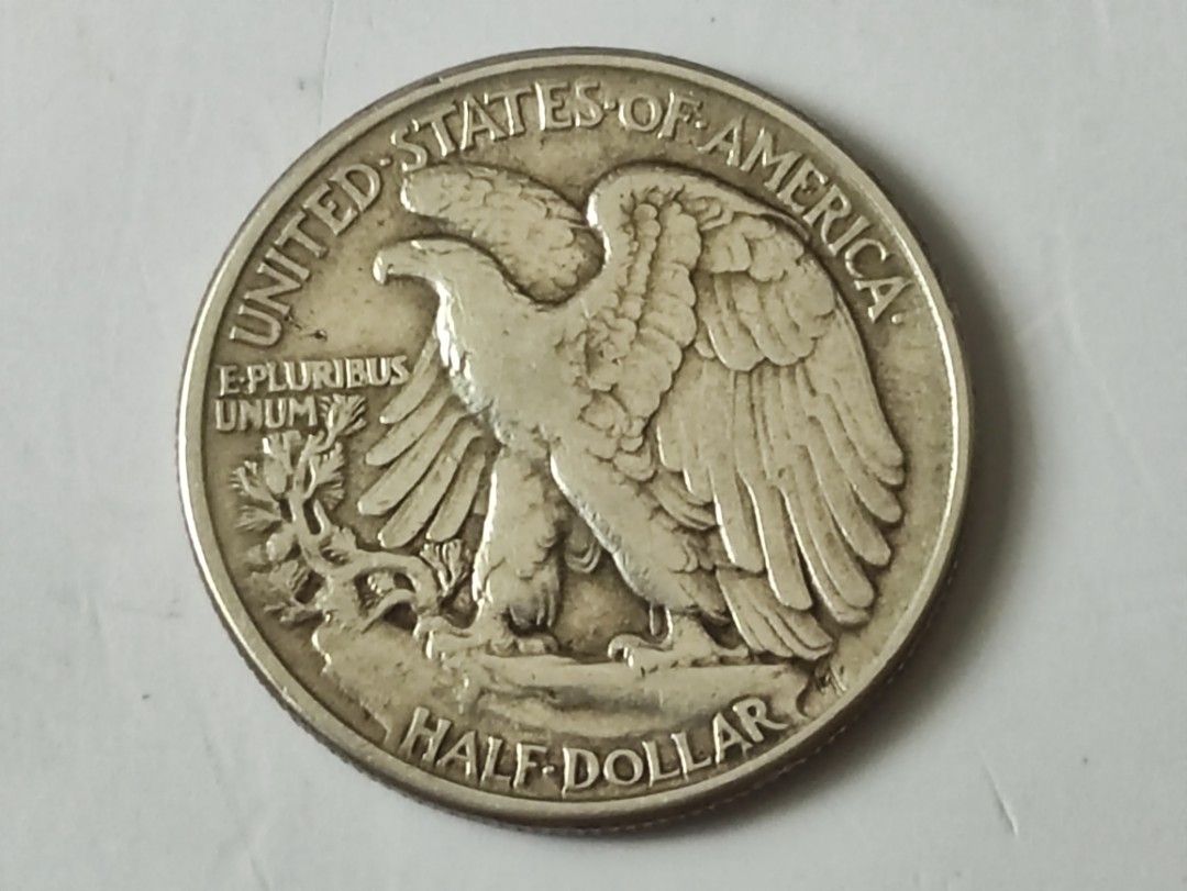 1943 Walking Liberty Half Dollar (90% Silver) (Category: Currency) located in Lipa City. Submitted by mark_collections (Listing ID 1457358074, Image 2). Description: 1943 Walking Liberty Half Dollar (90% Silver) Mode of Payment: Gcash.
