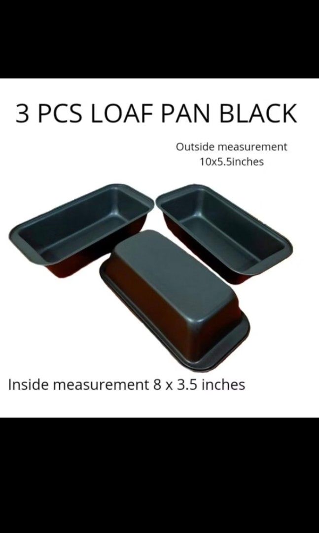 3pcs Loaf pan baking tools baking pan (Category: Bakeware) located in Manila. Submitted by brightstone_0e95e6 (Listing ID 1457337177, Image 2). Description: Selling all my baking pan brand new loaf pan Can do meet up or pick up.