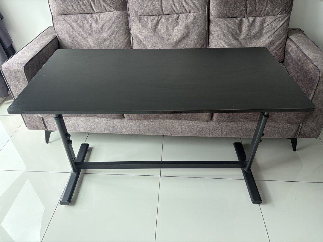 Adjustable Height Table (Category: Tables & Sets) located in Kota Kinabalu. Submitted by calmphoenix.6080ea (Listing ID 1457504237, Image 1). Description: Large and sturdy table Table surface area 120*60 Adjustable Height (manual) 65cm-90cm Self pick up/lalamove.