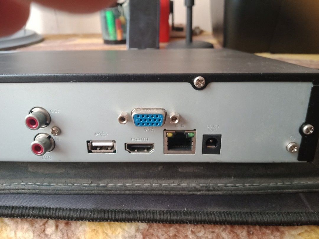Amcrest DVR/NVR - Black, with 2TB Hard Drive (Category: Security Systems & CCTV Cameras) located in Cainta. Submitted by vinzrulez (Listing ID 1457371764, Image 2). Description: - Amcrest DVR/NVR unit with 2TB hard drive - Sleek black casing - Front panel: Power, ESC, FN, navigation buttons, and USB port - Back panel: Audio In/Out, VGA, HDMI, Ethernet, DC 12V power input - Perfect for building a robust security system.