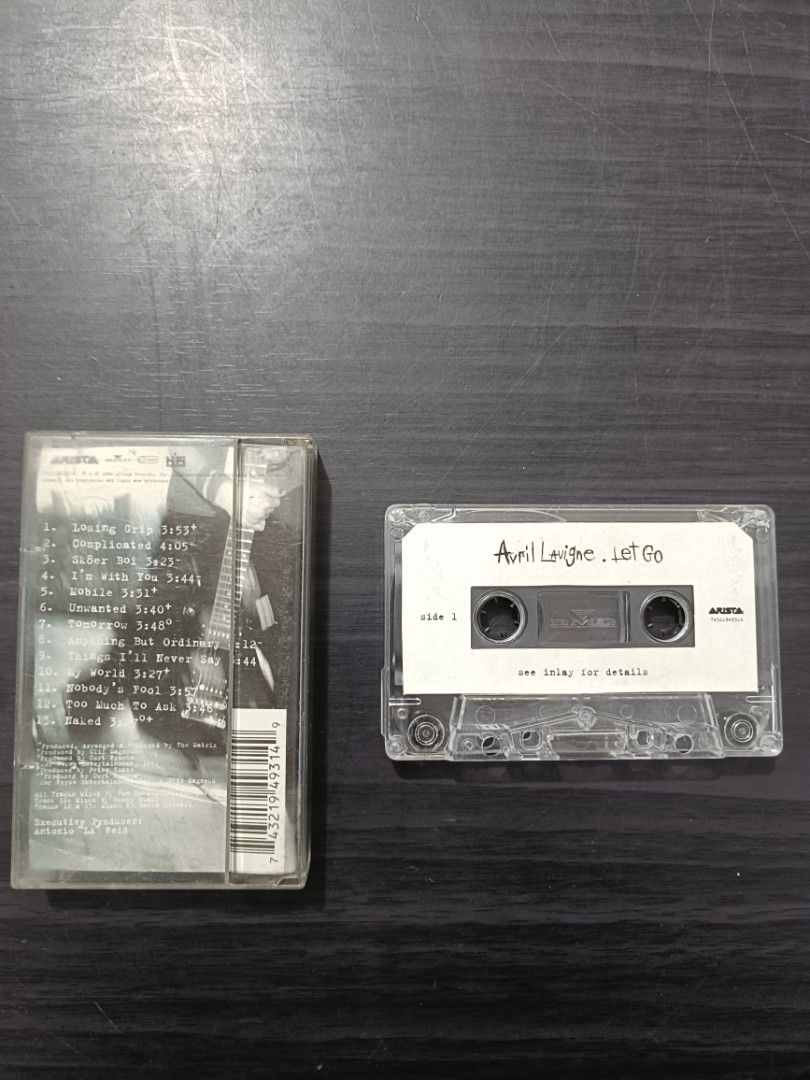 Avril Lavigne Let Go Cassette Tape (Category: CDs & DVDs) located in Cabanatuan. Submitted by carouselhunter007 (Listing ID 1457333321, Image 3). Description: - Avril Lavigne's debut album, Let Go, on cassette tape. - Features hit songs: "Complicated" and "Sk8er Boi". - Comes with the original case and insert booklet. - Plays both Side A and Side B. - Ideal for any Avril Lavigne fan or music collector..