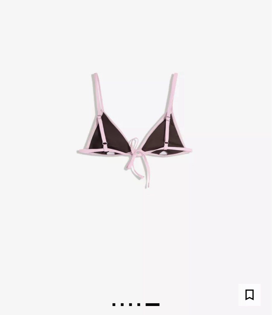 Bershka Contrast Triangle Bikini Top Brown in Large (Category: Bikinis & Swimsuits) located in Taguig. Submitted by chuaaaaaaaa_ (Listing ID 1457351227, Image 2). Description: - adjustable straps - fits medium to large frame - washed but not used Srp: 1,295 #bershka #bershkabikini #brownbikini.