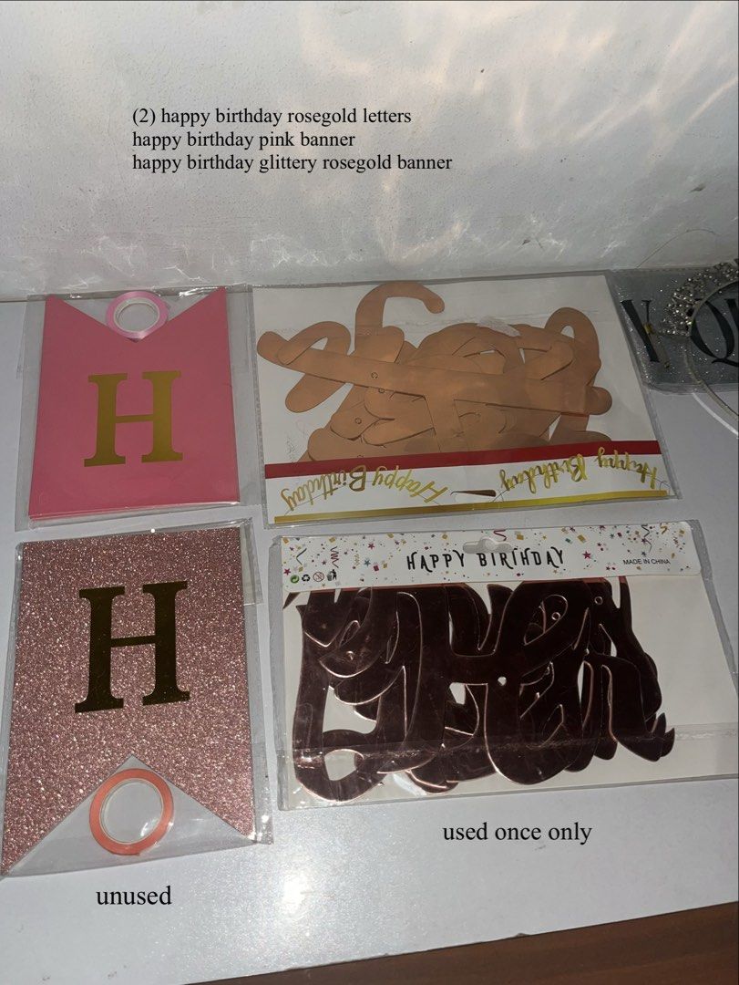 Birthday Decorations & Accessories - Rosegold Theme (Category: Wall Decor) located in Marikina City. Submitted by _project.quartz (Listing ID 1457420803, Image 3). Description: Take all for PHP500 Scroll photos for complete list of items Location: Marikina.