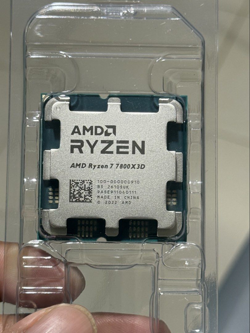 BNEW AMD RYZEN 7 7800X3D AM5 Processor (Category: Computer Parts) located in Quezon City. Submitted by senmaxxing (Listing ID 1457349780, Image 2). Description: BNEW - Opened box para ma check yung processor Price: 18500 Only - lowballers will be ignored AMD RYZEN 7 7800X3D AM5 PROCESSOR 7 Days Personal Warranty Pwede i-test dala lang mobo & ddr5 ram Cubao Quezon City Location 📍 Pick up or Delivery Will do! Meet ups - LRT/MRT Cubao Station Gatew