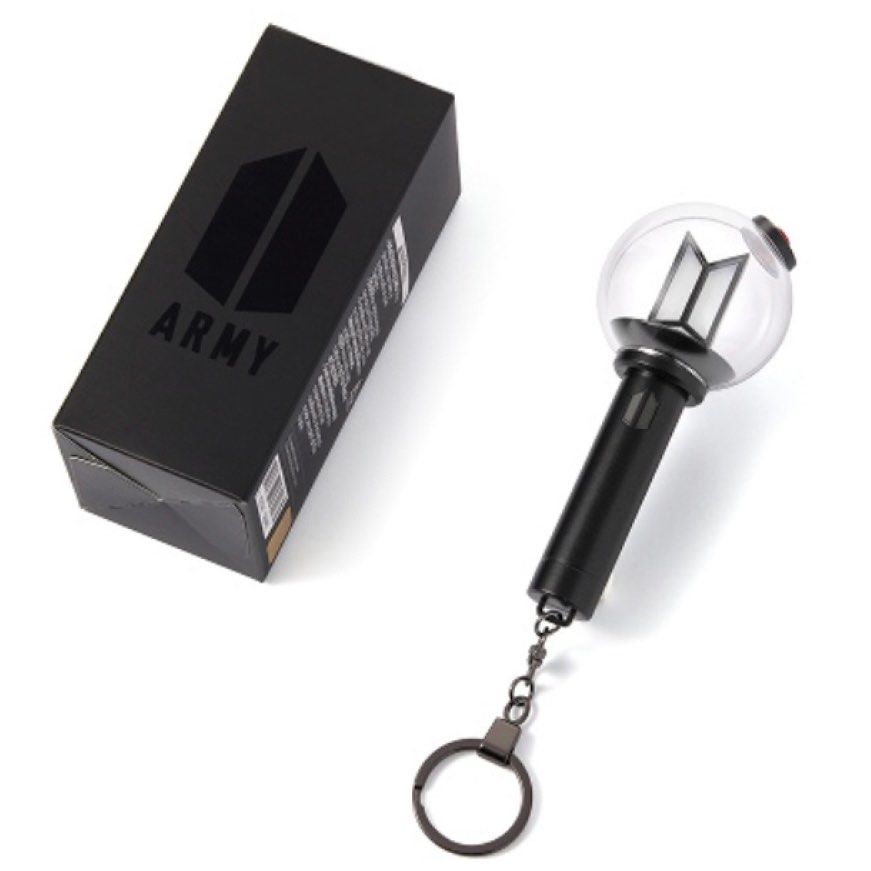 BTS Lightstick Keyring (Category: K-Wave Merchandise) located in Rizal. Submitted by abcdefghi_lmnopqrstuvwxyz (Listing ID 1457366533, Image 1). Description: BTS LIGHTSTICK KEYRING ordered direct from weverse rfs: extra.