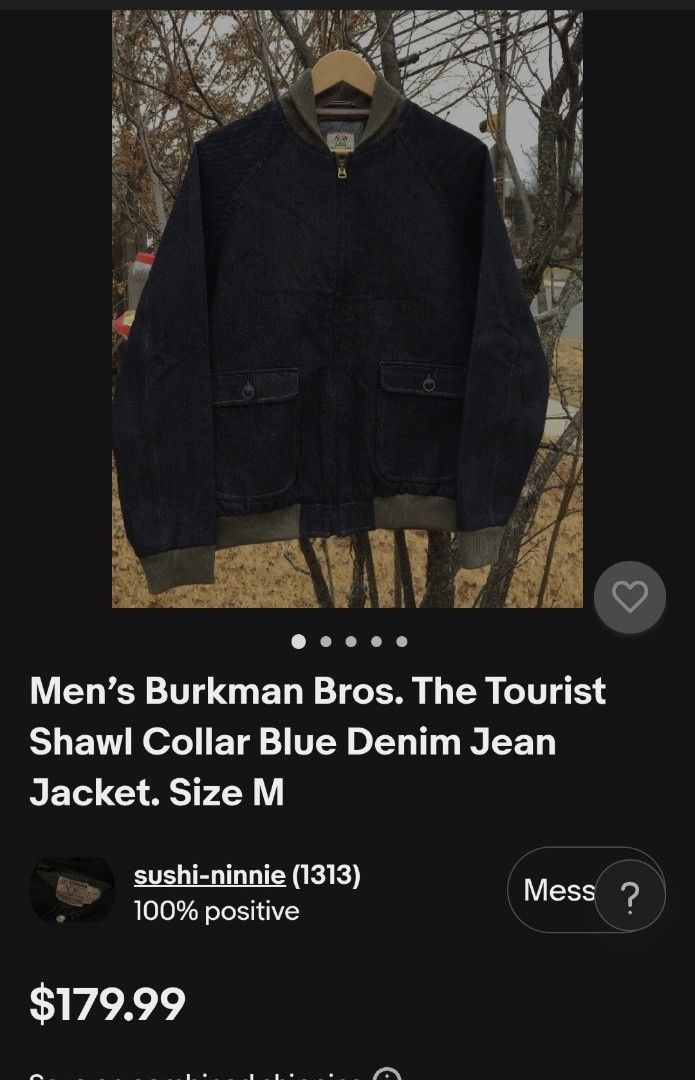 Burkman Bros. The tourist (Category: Coats, Jackets and Outerwear) located in Baguio. Submitted by thriftrot (Listing ID 1457359881, Image 3). Description: Burkman Bros. "The tourist" A-2 inspired denim jacket Excellent Large No issue Dimes on photos Loc. Baguio Add shipping fee .