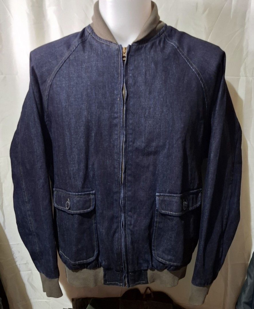Burkman Bros. The tourist (Category: Coats, Jackets and Outerwear) located in Baguio. Submitted by thriftrot (Listing ID 1457359881, Image 1). Description: Burkman Bros. "The tourist" A-2 inspired denim jacket Excellent Large No issue Dimes on photos Loc. Baguio Add shipping fee .