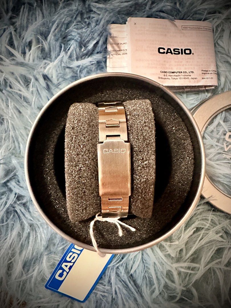 CASIO Cherry Blossom Pink (Category: Women's Watches) located in Quezon City. Submitted by kerlitops (Listing ID 1457359372, Image 3). Description: Brand new Casio | Cherry Blossom Pink Original price - 2,650 Specifications Reference LTP-1241D-4A Movement Analog quartz Display Analog, 3 hands Case Ion plated metal, 33 x 25 x 8.6 mm Band Stainless steel Weight 51 g Water resistance 30m (3 bar): handles splashes and rain, not for swimming Functions