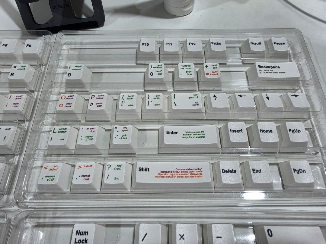 Coding keycaps white full set (Category: Computer Keyboard) located in Singapore. Submitted by dooleylee (Listing ID 1457366572, Image 3). Description: - Full set of white coding keycaps - Designed for coding with unique symbols - Clean and minimalist aesthetic - Enhances mechanical keyboard setup.