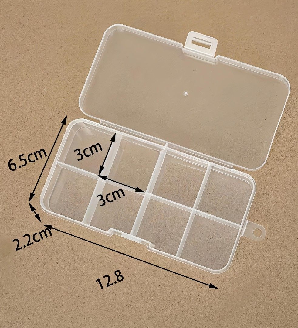 Compartment PP boxes (Category: Storage Boxes & Baskets) located in Singapore. Submitted by ICEcream555 (Listing ID 1457500436, Image 2). Description: - Durable PP plastic compartment boxes 1 for $5 2 for $8 - Available in two sizes: 9-compartment square (approx. 10cm x 9.7cm x 1.75cm) 10-compartment rectangular (approx. 12.8cm x 6.5cm x 2.2cm) - Clear design for easy visibility of contents. - ideal for keep earrings, jewelry all medication .