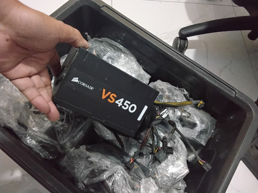 Corsair VS450 Power Supply Unit PSU (Category: Computer Parts) located in Taguig. Submitted by andromerlin09-32071 (Listing ID 1457511360, Image 1). Description: - Corsair VS450 Power Supply Unit - 450W Capacity - Tested and confirmed working - Removed from a working PC - All necessary cables and connectors included - Ideal for PC upgrades or new builds - Selling because it's no longer needed.
