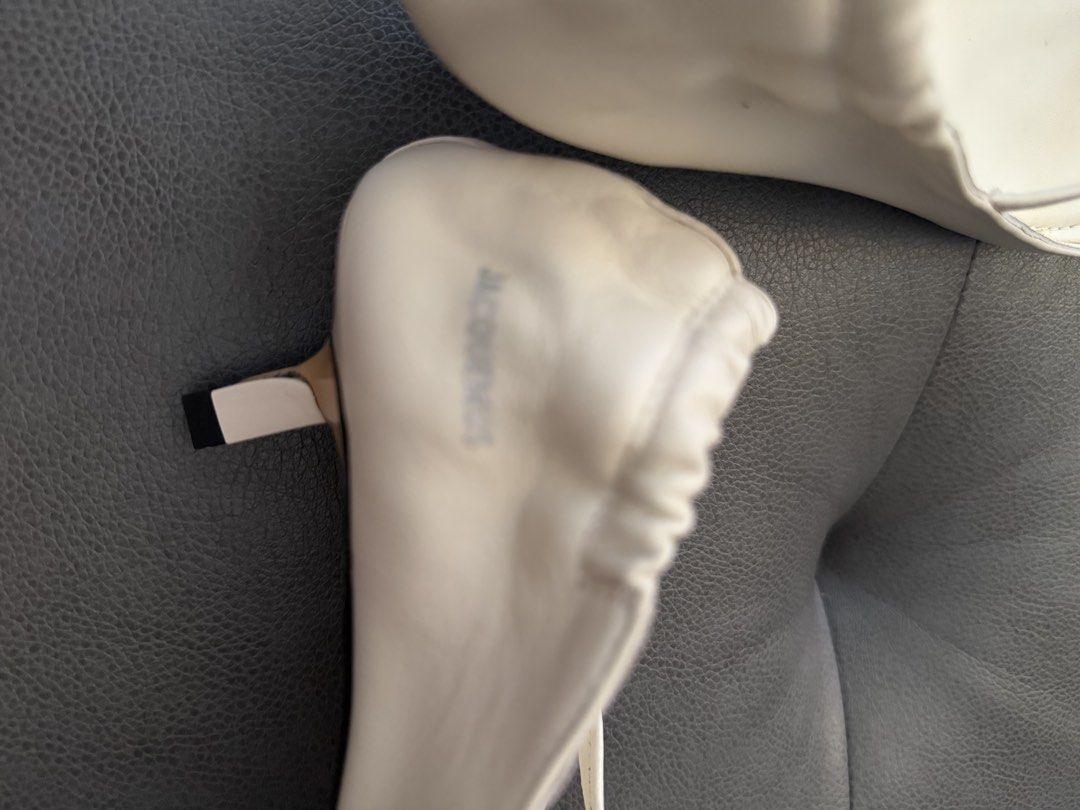 Cream Ruched Thong Kitten Heel Sandals (Category: Heels) located in Binan City. Submitted by iamptetty (Listing ID 1455376961, Image 3). Description: - Fits size US 7,6, and 5.5 since this is garterized - Cream thong sandals - Ruched detail at the top - Low kitten heel - Genuine leather upper and lining - Chic and minimalist design - Versatile: dress up or down.