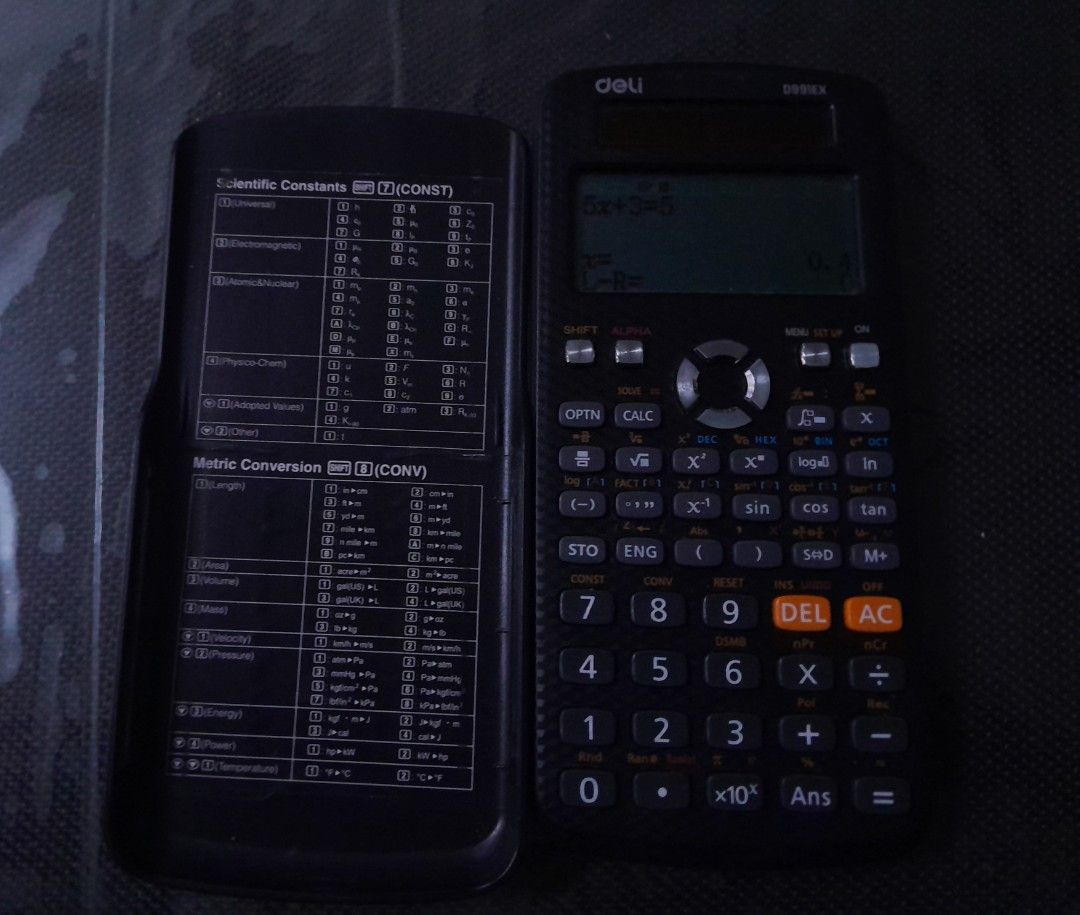 DELI 991 EX (FUNCTIONS LIKE CASIO CLASSWIZ 991 EX) (Category: Office & Business Technology) located in Paranaque City. Submitted by Heyhey0125 (Listing ID 1457330963, Image 1). Description: RFS: Extra calculator. Alternative po sa Casio 991-EX na phased out na po. This is original calculator. Authenthic! Working well and no issues. Can do shift solve for simple equation within 1-3 seconds. For complex equations, less than a minute usually pero de