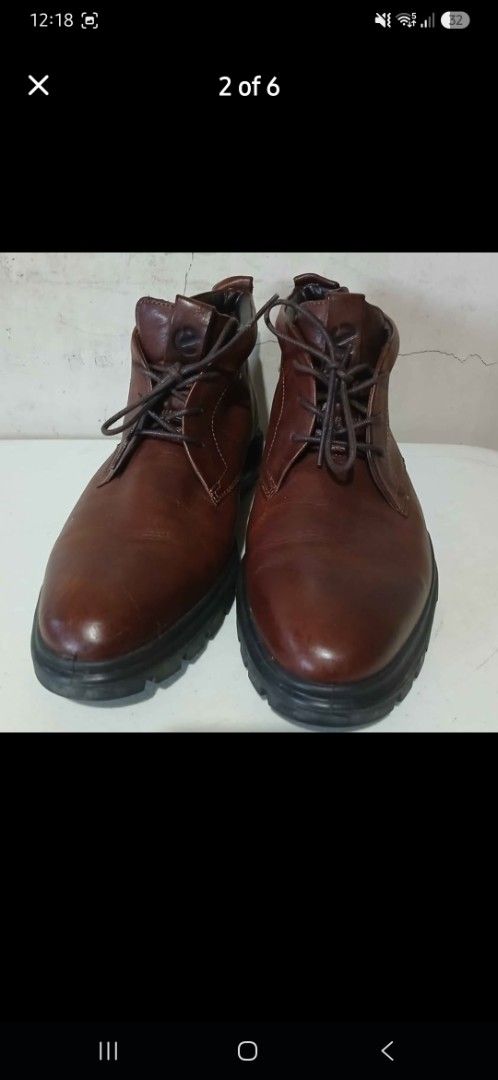 Ecco Brown Leather Chukka Boots (Category: Boots) located in Manila. Submitted by miczngrz (Listing ID 1457365314, Image 2). Description: - Brand: Ecco - Model: CityTray Avant - Style: Chukka Boots - Color: Brown Leather - Size: 44 EU / 10-10.5 US - Closure: Lace-up - Features: Sturdy construction, good sole tread - Condition: Good, with minor scuffs on leather - No box since this was shipped from the US in a balikbayan box. - Original price: USD
