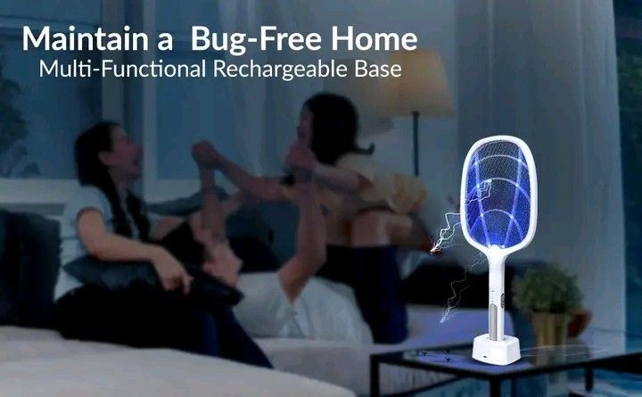 Electric Mosquito Swatter Bug Racket Insect Lamp Rechargeable Base (Category: Lighting) located in Manila. Submitted by hasylne.818 (Listing ID 1457468475, Image 2). Description: Mosquito Bat with UV Light Lamp Five Nights Mosquito Killer Auto kill 2-in-1 Mosquito Racket .