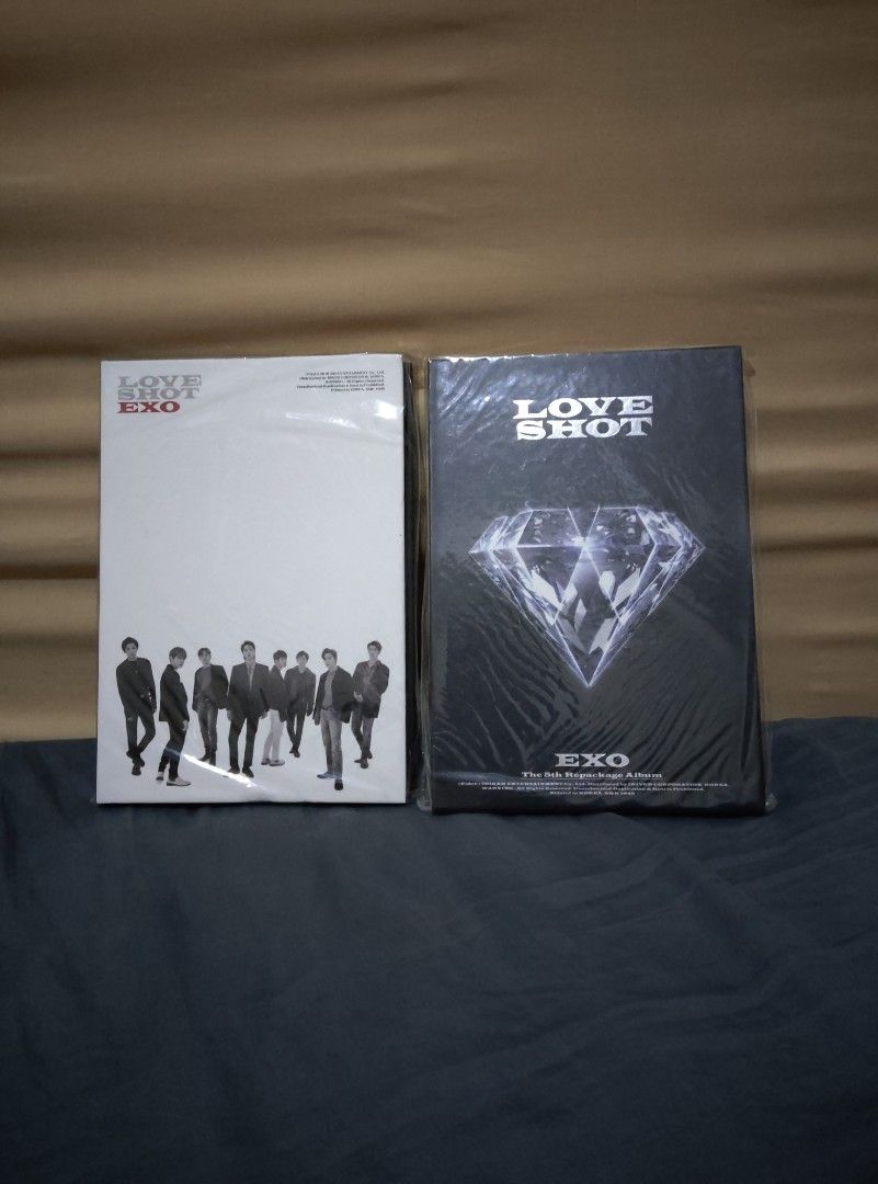 EXO Love Shot Repackage Album (Category: CDs & DVDs) located in Manila. Submitted by pmramo (Listing ID 1457450652, Image 1). Description: - sold as a set - album only, no PC - unsealed, CD never been played.