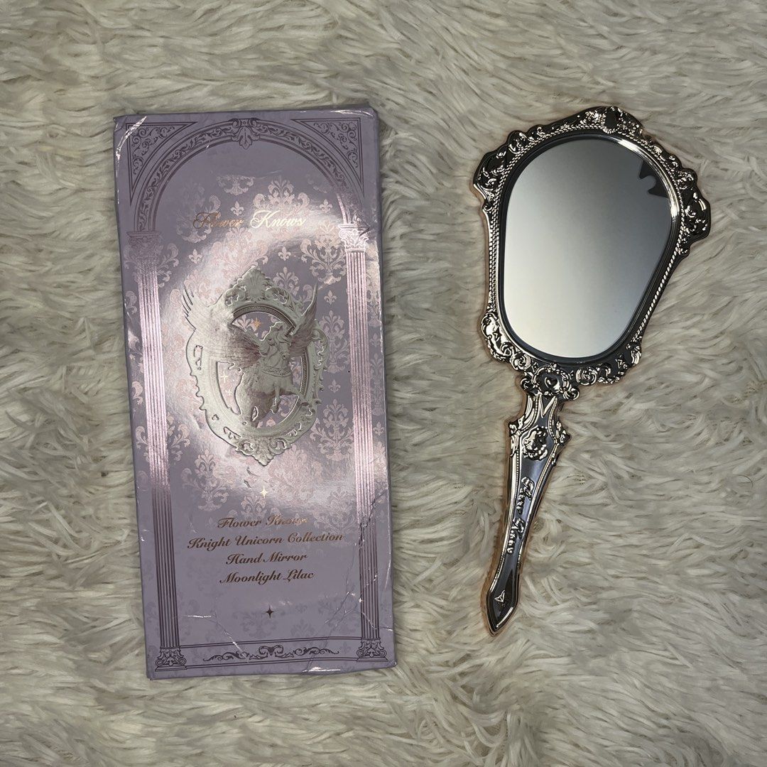 Flower Knows Knight Unicorn Hand Mirror w/ Original Box and Proof of Purca (Category: Mirrors) located in Alaminos. Submitted by ziaxieee (Listing ID 1457466711, Image 2). Description: - in good condition. - brand new, bought from the official shop. 💞✨ - no dents, or any flaws. - protection still intact on the mirror. - comes with original box. - in ‘moonlight lilac’ 🦄.
