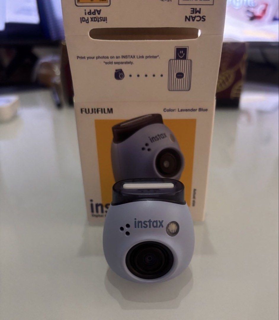 Fujifilm Instax Pal Digital Camera - Lavender Blue (Category: Cameras) located in Makati City. Submitted by shukufukucy (Listing ID 1457429320, Image 2). Description: - Fujifilm Instax Pal digital camera - Color: Lavender Blue - Super compact and portable design - Capture photos and create animations from photo sequences - Customizable pre-shutter sounds - Includes charging cable and user guide.