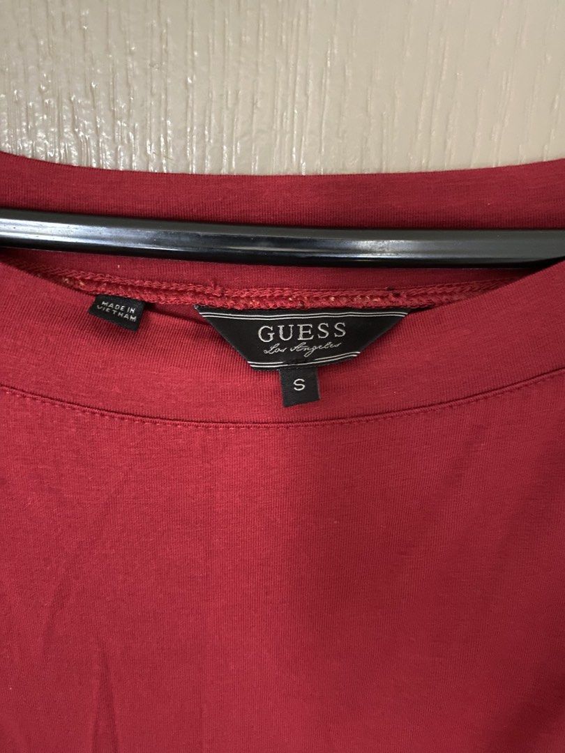 Guess Red Long Sleeve Top Size S (Category: Blouses) located in Pasig City. Submitted by fountainpenmd (Listing ID 1457333923, Image 3). Description: - Guess red long sleeve top - Size: S - Ruched detailing on the side - Mesh detailing on the sleeves - Super flattering and versatile 📌 Ongoing major decluttering 📌 Pre-loved item, sold as-is 📌 Please check all photos carefully.