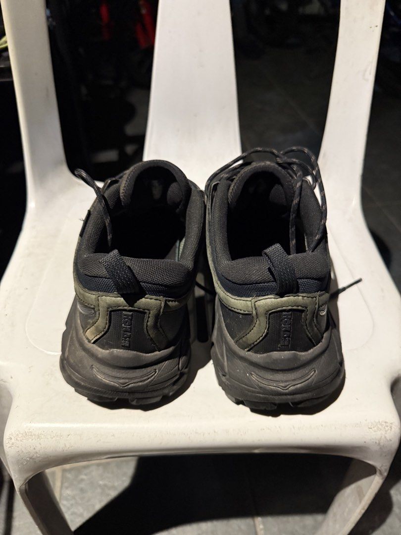 Hoka Tor Ultra Low (Category: Sneakers) located in Pasig City. Submitted by andre_suarez (Listing ID 1457474903, Image 3). Description: Hoka Tor Ultra Low. Black. Goretex waterproof. Heavily used but still usable. With box. US 9. .