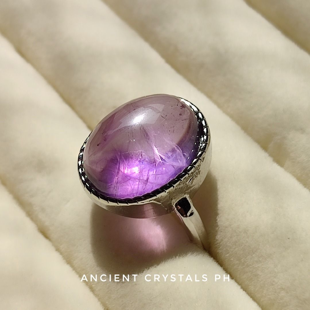 HQ Amethyst Ring ~ “Kara” 💜✨ (Category: Rings) located in Makati City. Submitted by ancientph (Listing ID 1457505247, Image 3). Description: HQ Amethyst Ring ~ “Kara” 💜✨ From the Golden Hours Collection Good for: -Promotes deep serenity, high-vibrational calm, and stress relief -Enhances spiritual intuition and sharpens mental clarity -Shields the aura from negative vibrations and psychic strain -Soothes the mind and aids in peaceful, restful s
