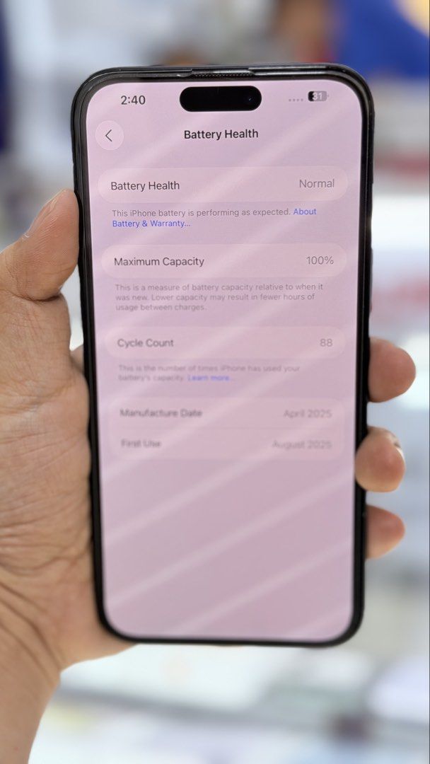 iPhone 16 Plus 128 100 BH (Category: iPhone 16 Series) located in Pasig City. Submitted by amirahdb (Listing ID 1457394276, Image 2). Description: iPhone 16 Plus 100% Batt health — PREOWNED ₱39,500 ONLY • 128GB Storage • 100% Battery Health • Black Color • Openline — Any SIM • Face ID ✓ • True Tone ✓ • Unli Check • Unli Reset • No Issue Paint Chips bandang Camera (See pictures attached) INCLUSIONS: Adapter + Cable , Case and Tempered MODE OF PAYM