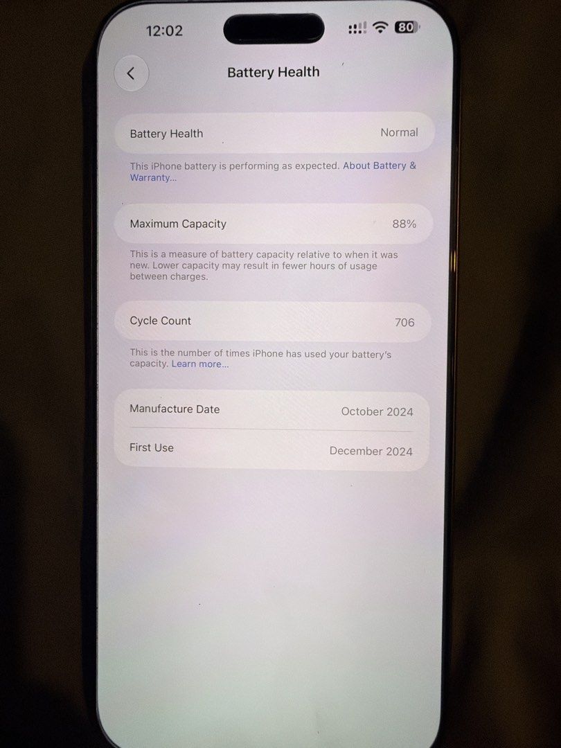 Iphone 16 Pro Max 256 gb (Category: iPhone 16 Series) located in Cavite. Submitted by swifttree.70bf3c (Listing ID 1457491329, Image 1). Description: Iphone 16 Promax 256 gb. Bought in Japan. With box pa diko na mahanap ang resibo. Been using for 1year and 6mos may 17promax na plan ko palitan ng Android di pala okay pagka dalawang iphone walang same lang features lols. Meet up around Cavite and Makati. Hindi nagmamadali oks lang mabenta okay lang