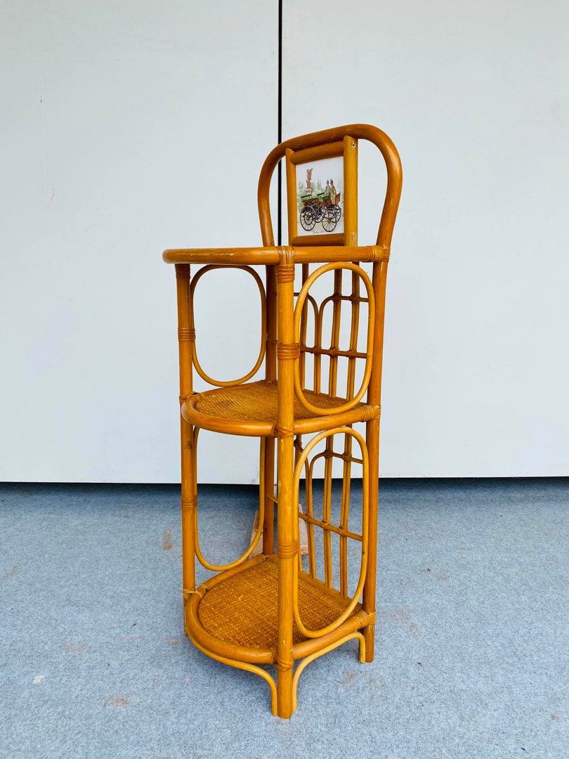 “JAPAN SURPLUS” RATTAN SIDE TABLE / TELEPHONE STAND (Category: Tables & Sets) located in Bulacan. Submitted by monmon555 (Listing ID 1457382344, Image 2). Description: “JAPAN SURPLUS” RATTAN SIDE TABLE / TELEPHONE STAND SIZE: 13L” x 11W” x 31-39H” inches (AS-IS ITEM) IN GOOD CONDITION.