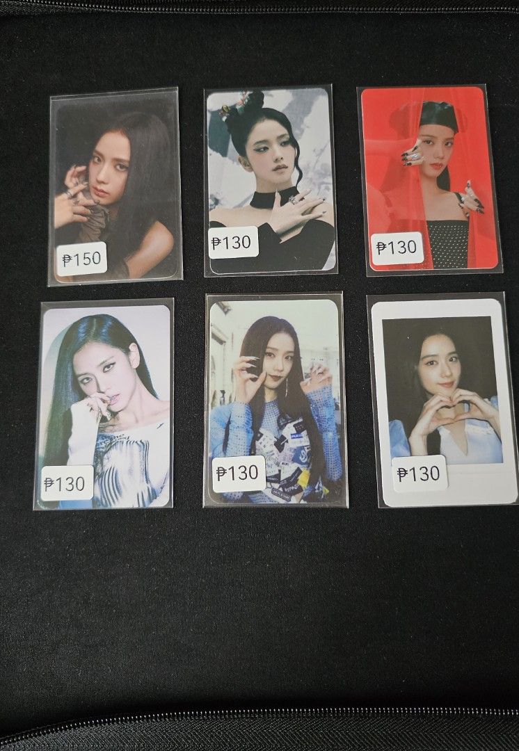 Jisoo Blackpink Photocards - Various Designs (Category: K-Wave Merchandise) located in Manila. Submitted by araataaa_ (Listing ID 1457451165, Image 1). Description: 💸Php (price ea) + pf ✅️Each photocard has protective sleeves ❗️ Not for sensitive collectors ✉️DM for more details! MOP: BPI, GCASH, MAYA, SEABANK MOD: SDD (Buyer will shoulder SF) Meetup Vito Cruz Taft.