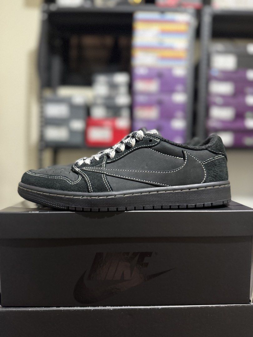 Jordan 1 Low OG x Travis Scott Black Phantom (Category: Sneakers) located in Manila. Submitted by junebasiya36018 (Listing ID 1457401270, Image 1). Description: Jordan 1 Low OG x Travis Scott Black Phantom Size 8.5 US mens Used like new 28,500 💸 .