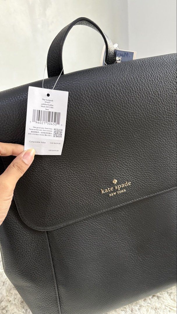 Kate Spade Lena Large Flap Backpack (Category: Luxury Bags & Wallets) located in Manila. Submitted by eabellebus23774 (Listing ID 1457361120, Image 2). Description: -Color: Black -Leather Material -Brand new with sales tag. -No paper bag or dust bag. -Guaranteed authentic from US..