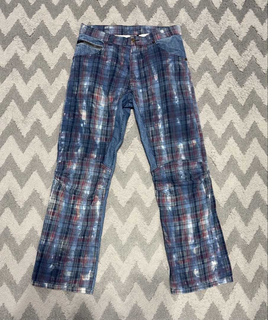 Kenzo Homme - Archive Plaid Patchwork Denim Pants (Category: Jeans) located in Cavite. Submitted by commoncourtesy (Listing ID 1457334714, Image 1). Description: Authentic Size 32 on tape measure.