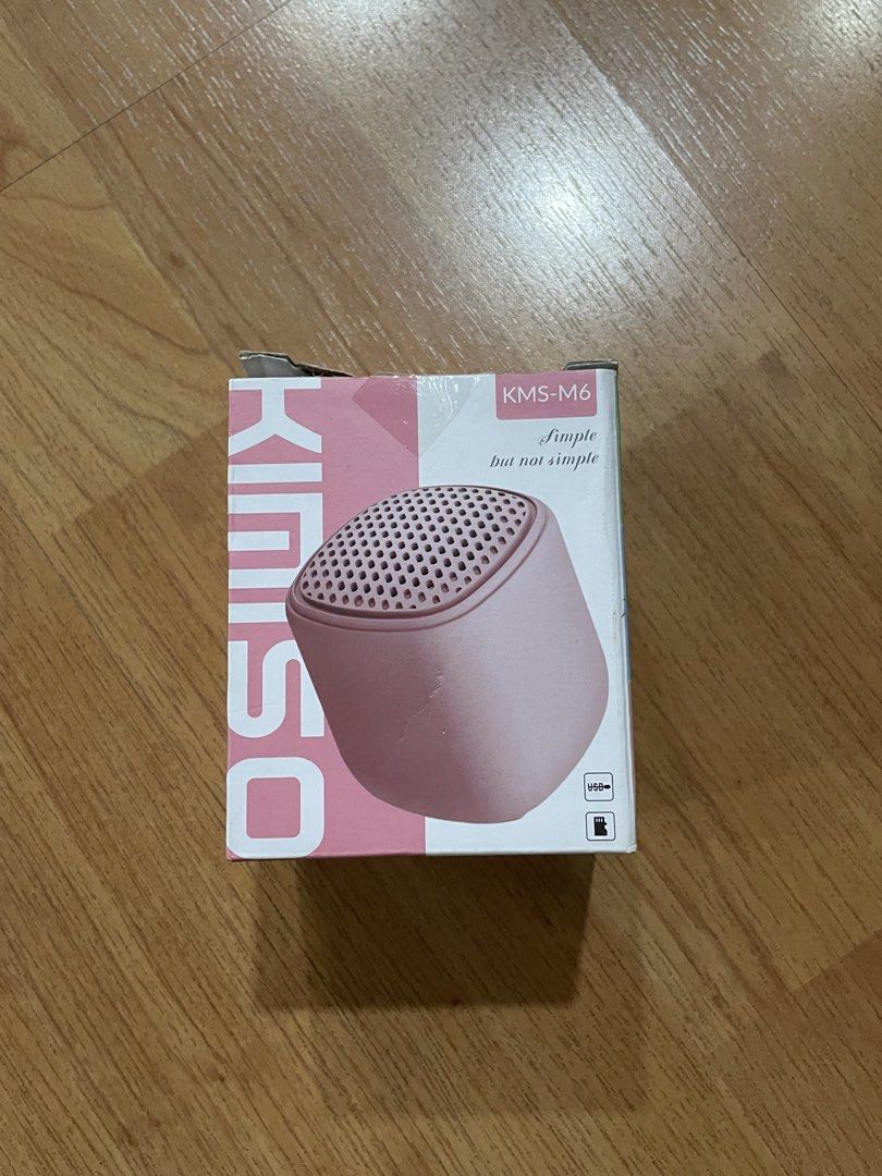 Kimiso KMS-M6 Mini Bluetooth Portable Wireless Speaker — Pink (Category: Soundbars, Speakers & Amplifiers) located in Quezon City. Submitted by snooop (Listing ID 1457456029, Image 3). Description: RFS: declutterring 〰️ brand new & still sealed! 〰️ cute pastel/ macaron pink mini portable speaker 〰️ multifunctional: bluetooth compatible with all devices and usb charging cable included 〰️ lightweight and compact, perfect for indoor or outdoor use 〰